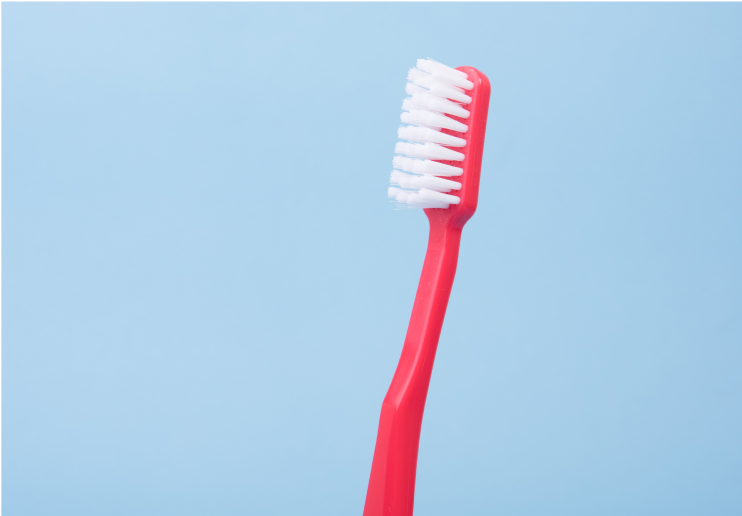 A red toothbrush